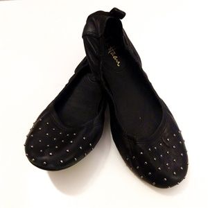 Cole Haan Studded Toe Leather Ballet Flats